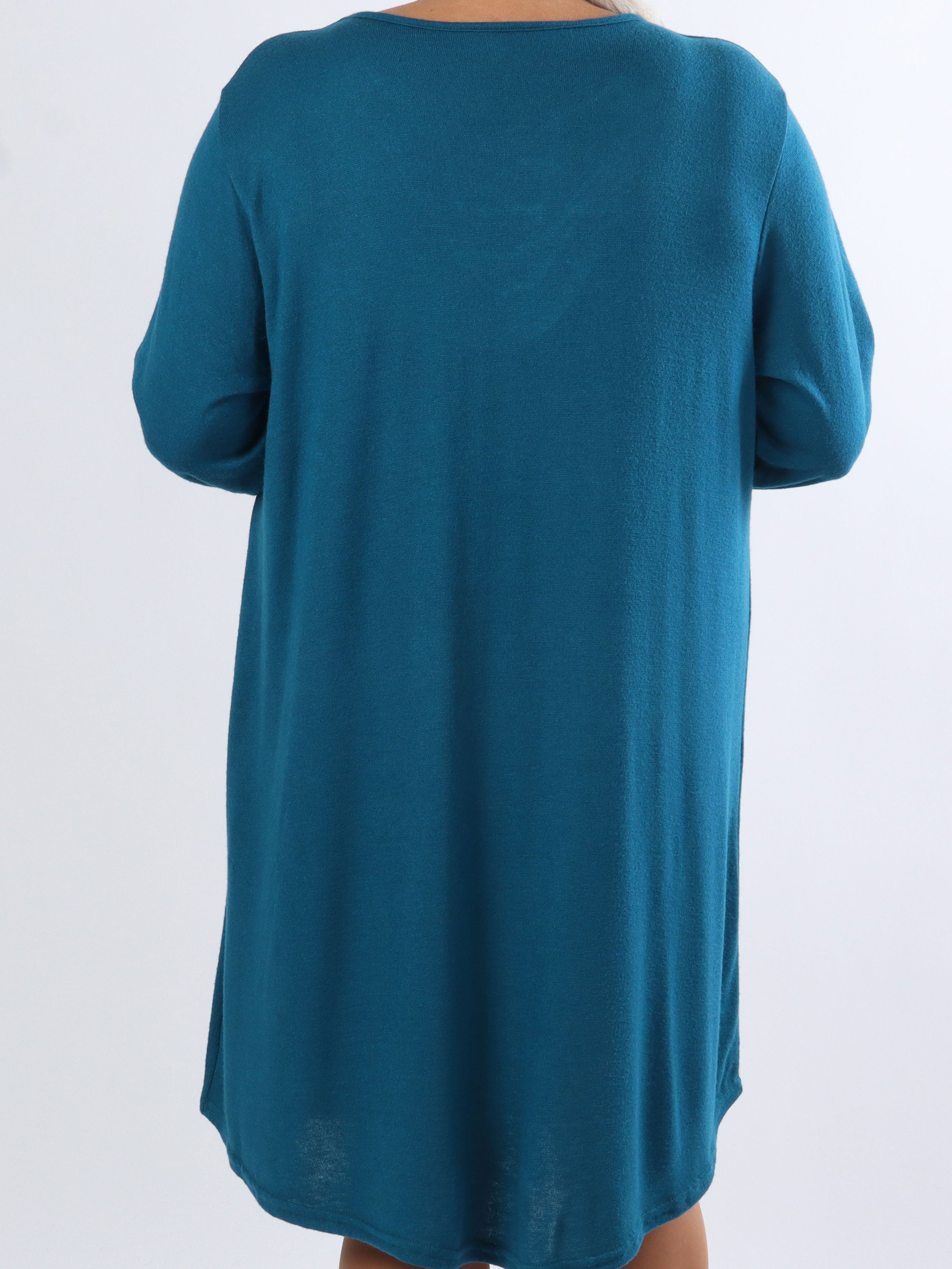 Sidsel - Dejlig blød plus size kjole med sølv ringe foran